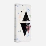 Fourre iPhone 12 Pro Max - Flip Abstract Art triangle - Noir