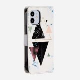 Fourre iPhone 11 - Flip Abstract Art triangle - Noir