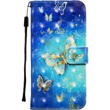 Hülle iPhone 11 Pro - Flip 3D goldene Schmetterlinge