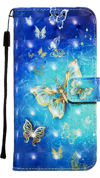 Fourre iPhone 11 Pro - Flip 3D papillons dorés