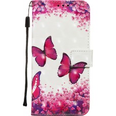 Fourre iPhone 11 - Flip 3D papillons roses