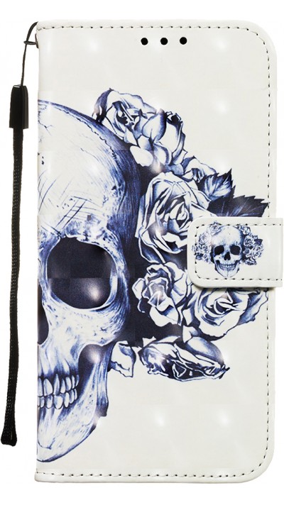 Hülle iPhone 11 - Flip 3D skull - Schwarz