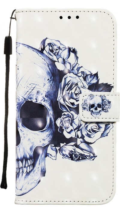 Fourre iPhone 11 - Flip 3D skull - Noir