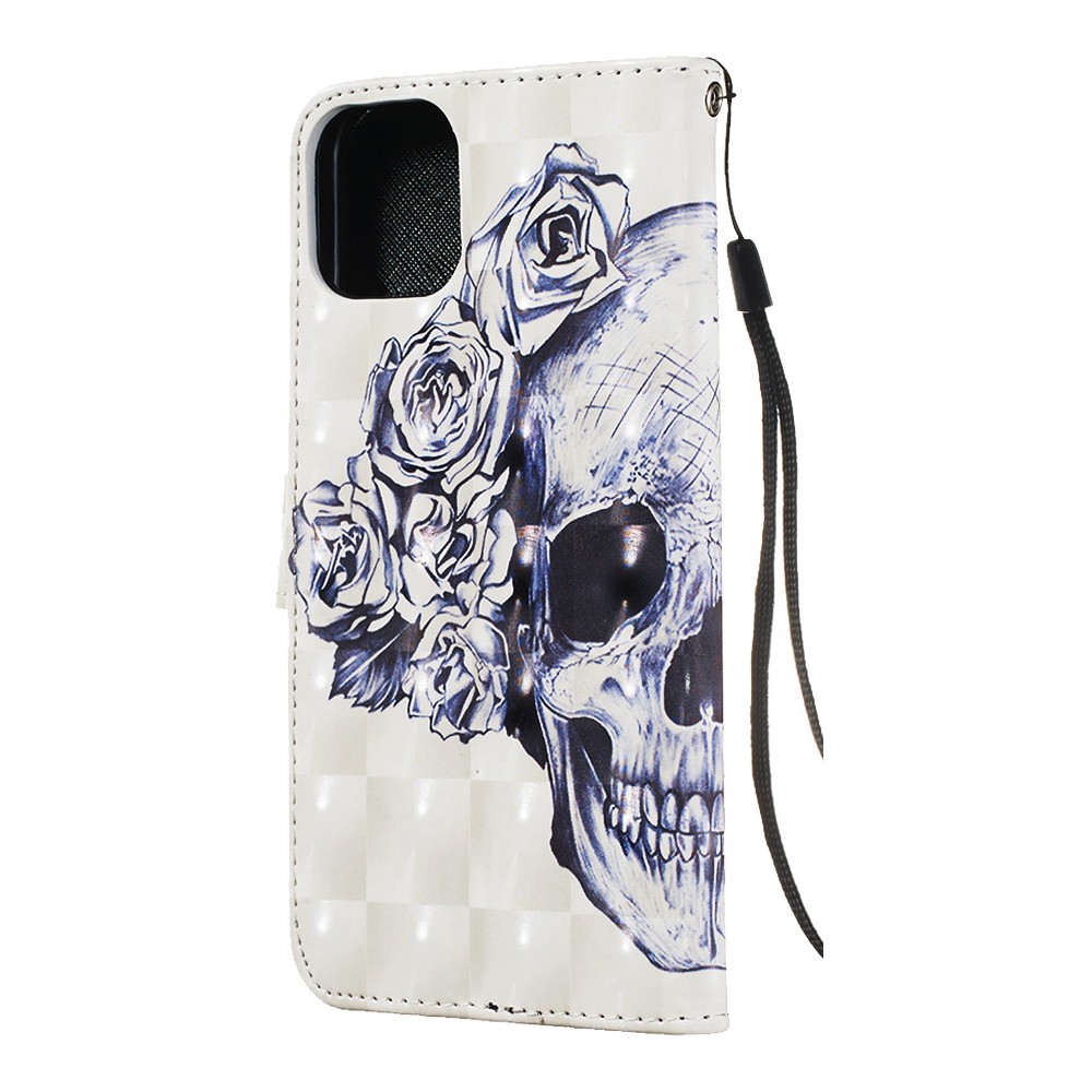 Hülle iPhone 11 - Flip 3D skull - Schwarz