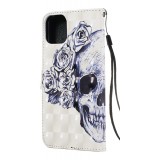 Fourre iPhone 11 - Flip 3D skull - Noir