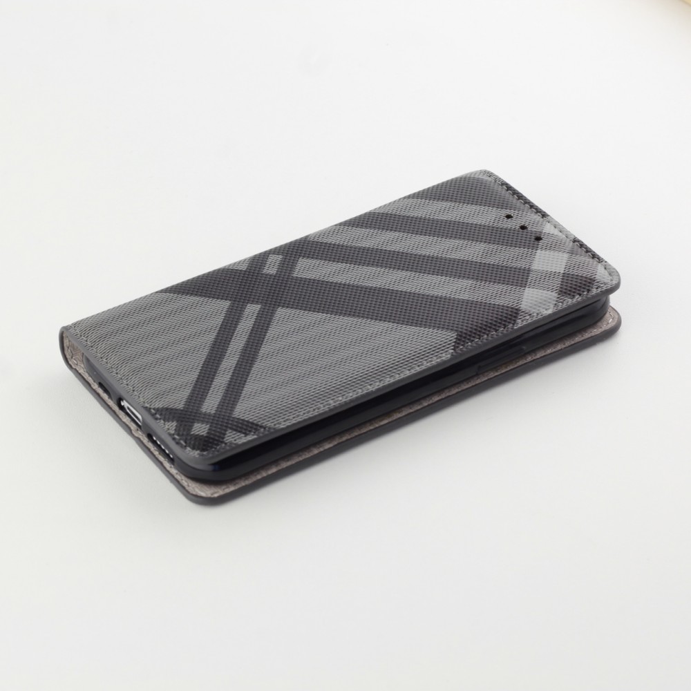 Fourre iPhone 13 Pro Max - Flip Lines - Gris