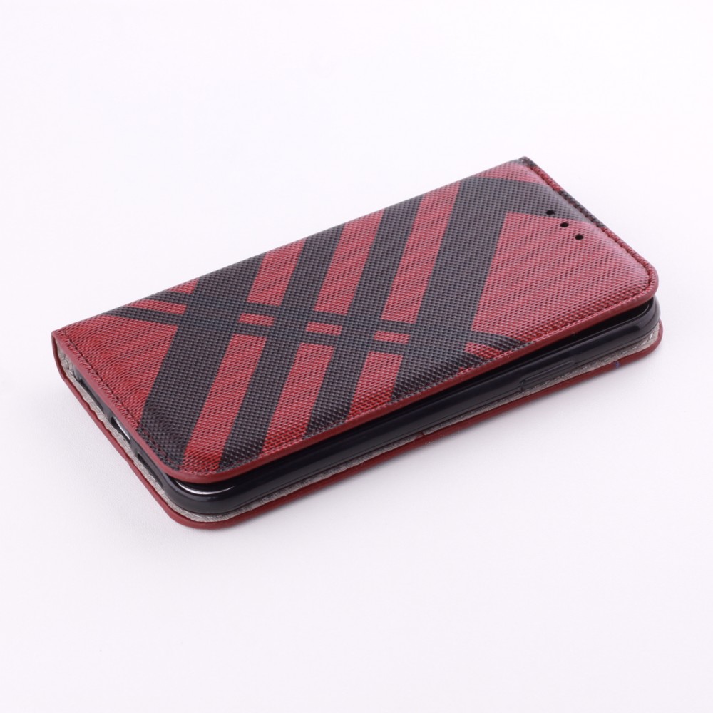Fourre iPhone 12 mini - Flip Lines - Rouge