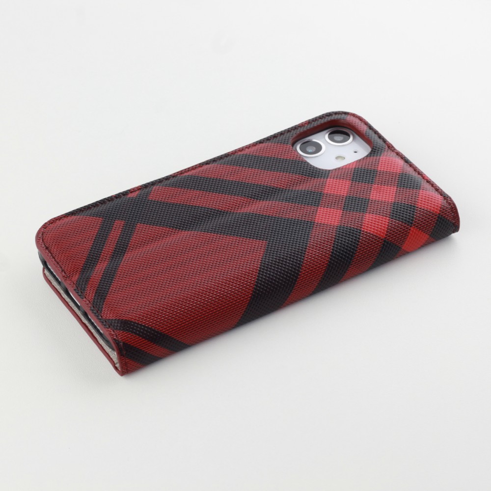 Fourre iPhone 12 Pro Max - Flip Lines - Rouge