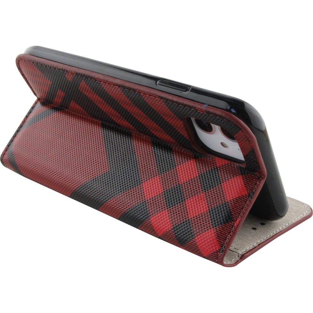 Fourre iPhone 12 mini - Flip Lines - Rouge