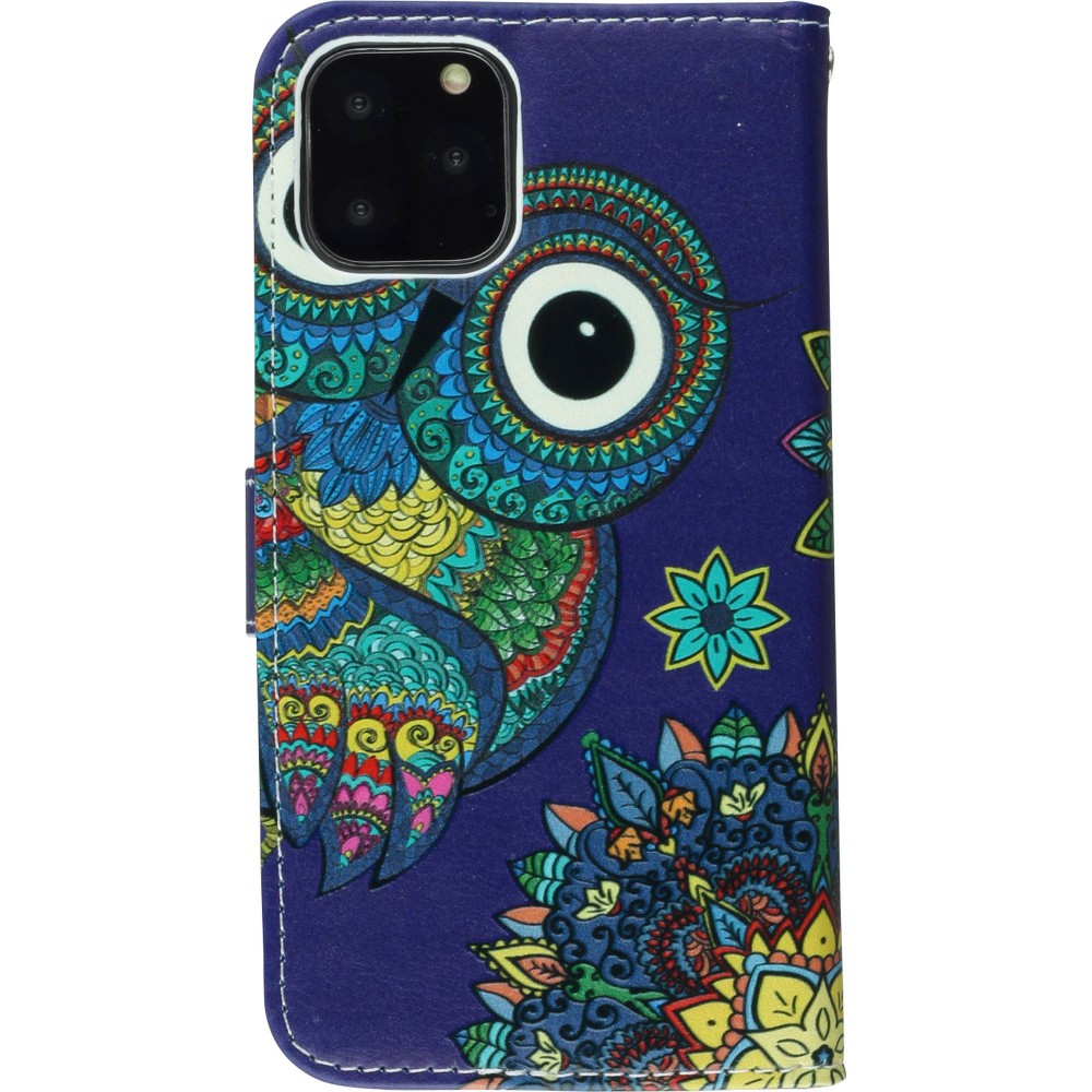 Fourre iPhone 11 - Flip Oriental Hibou