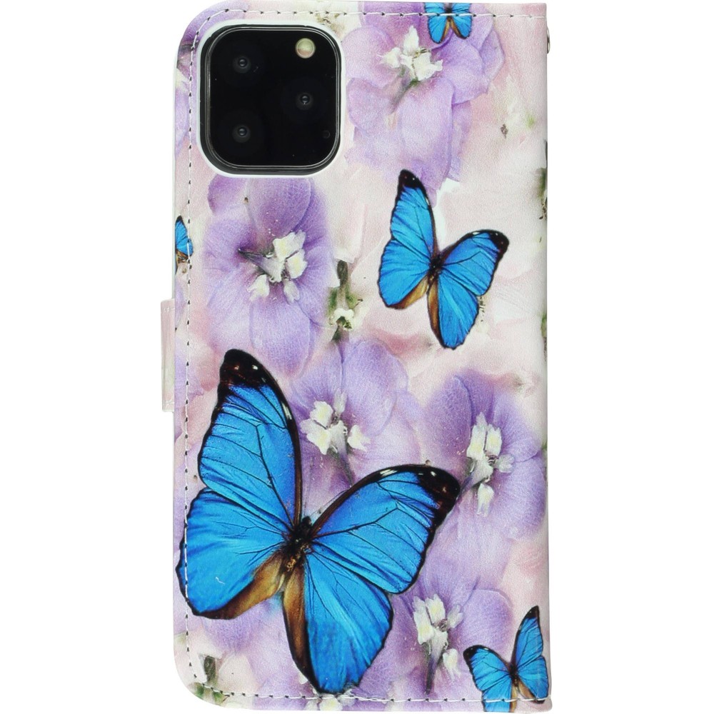 Hülle iPhone 11 Pro - Flip butterfly Flower