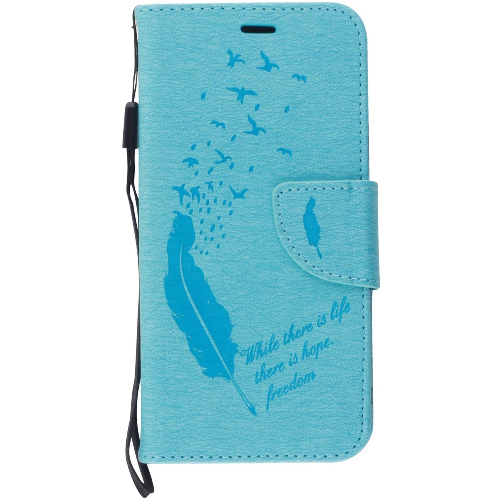 Fourre iPhone 11 - Flip plume freedom - Bleu clair