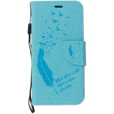 Fourre iPhone 11 - Flip plume freedom - Bleu clair