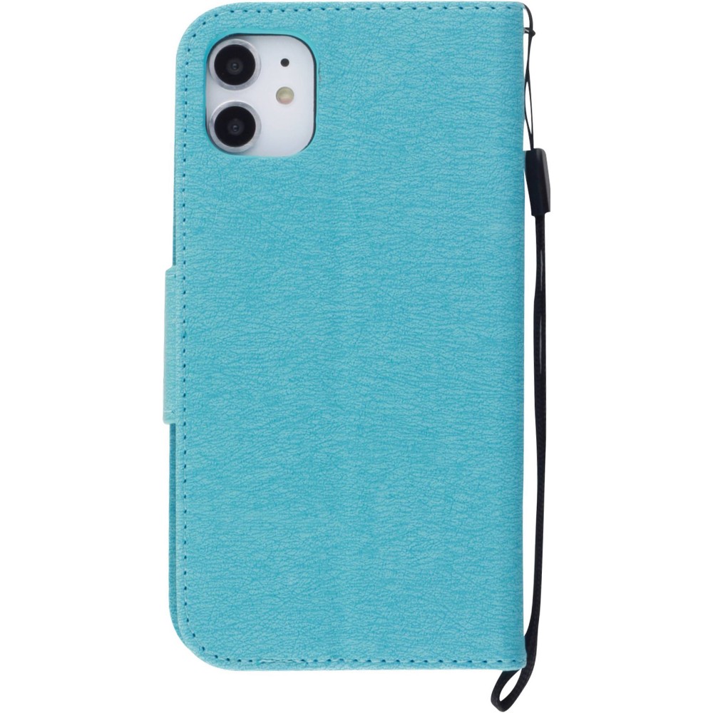 Fourre iPhone 11 - Flip plume freedom - Bleu clair