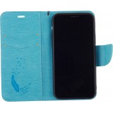 Fourre iPhone 11 - Flip plume freedom - Bleu clair