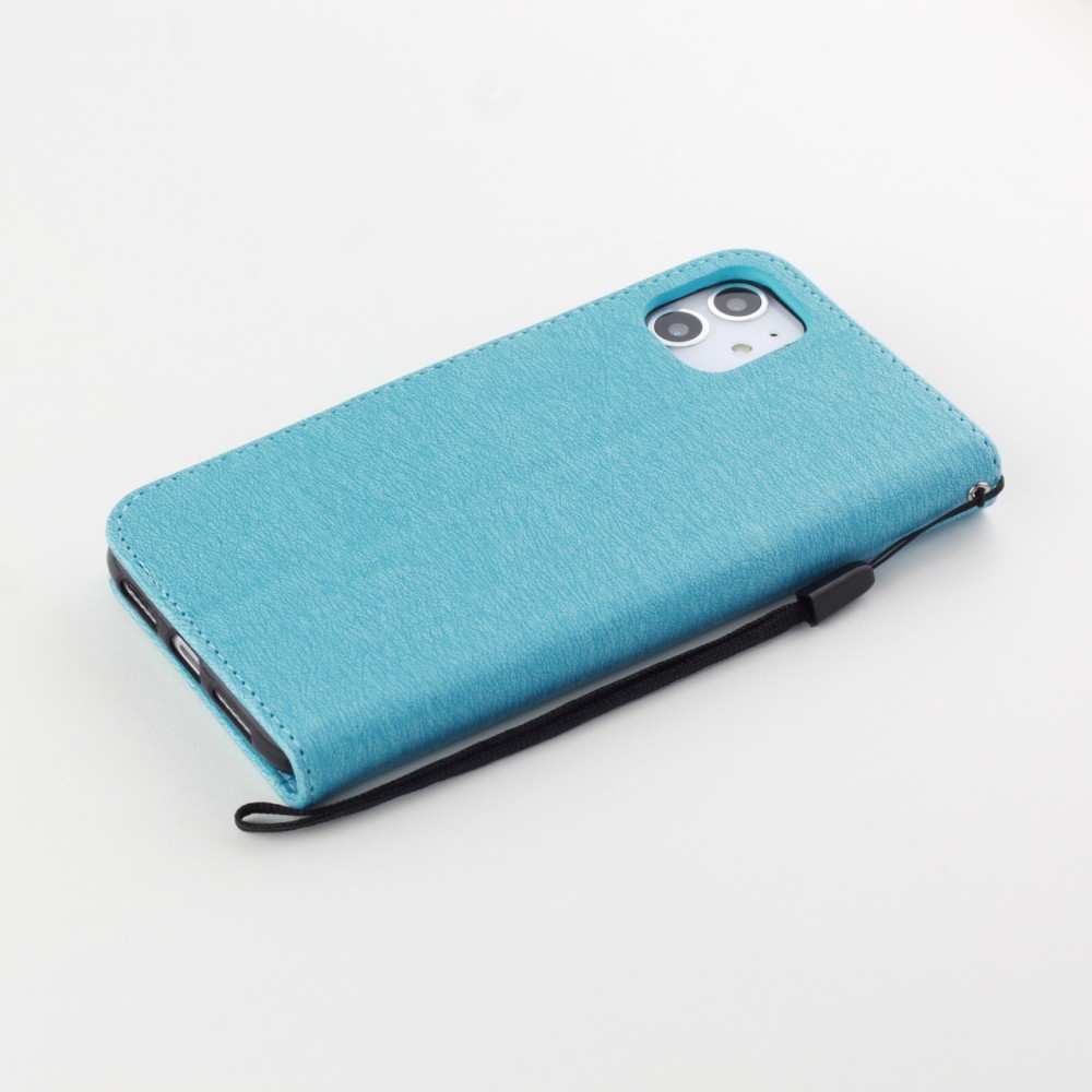 Fourre iPhone 11 - Flip plume freedom - Bleu clair