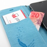 Fourre iPhone 11 - Flip plume freedom - Bleu clair