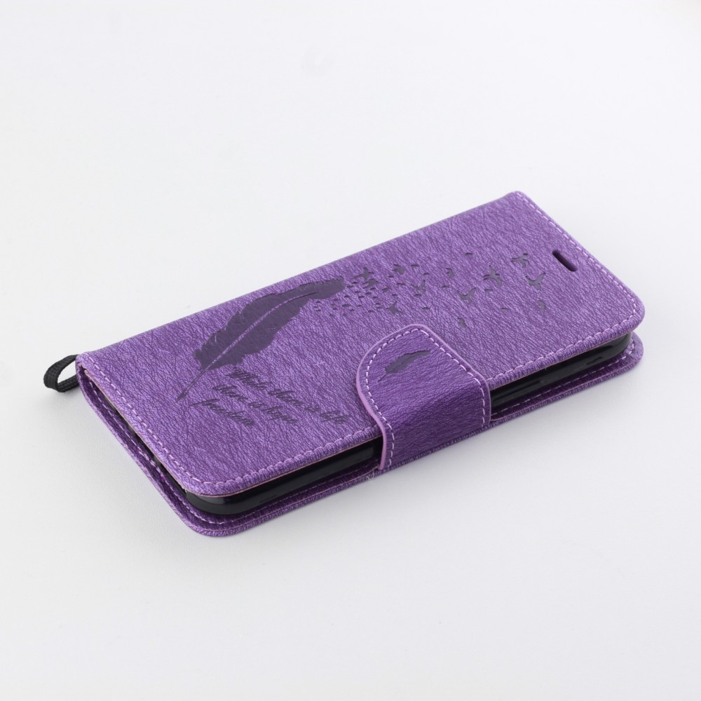 Fourre iPhone 12 / 12 Pro - Flip plume freedom - Violet