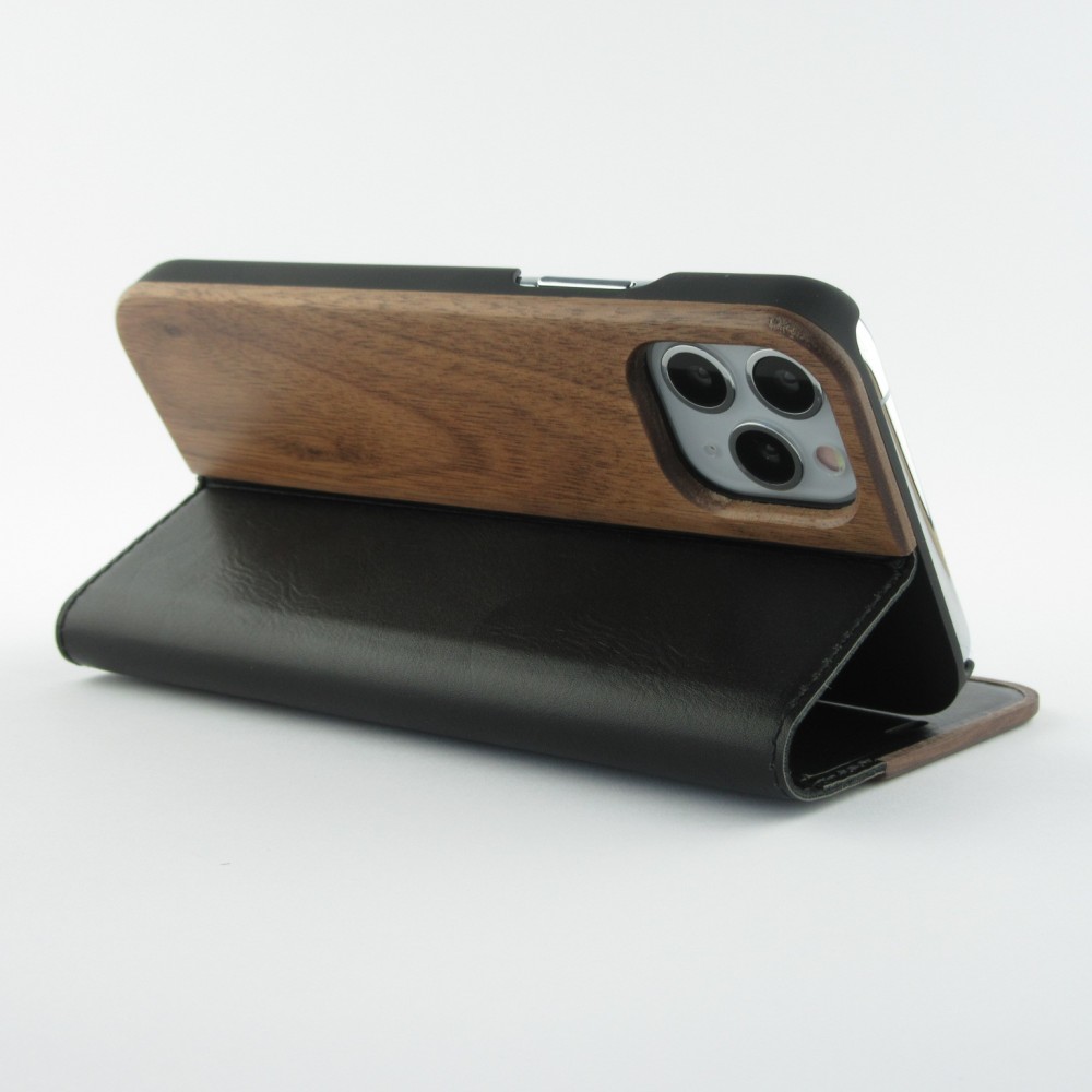 Hülle iPhone 11 Pro - Flip Eleven Wood Walnut