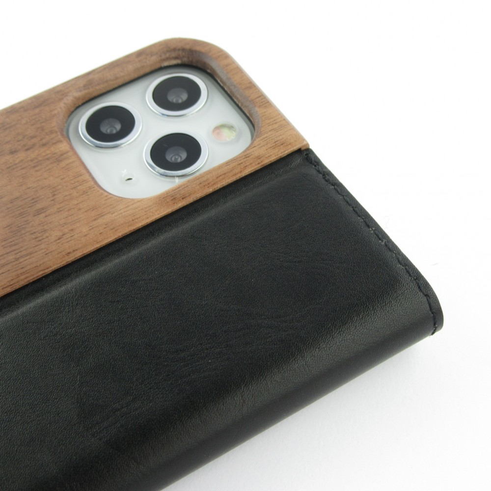 Hülle iPhone 11 Pro - Flip Eleven Wood Walnut