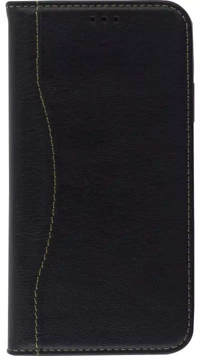 Fourre iPhone 11 Pro - Flip Fierre Shann cuir véritable - Noir