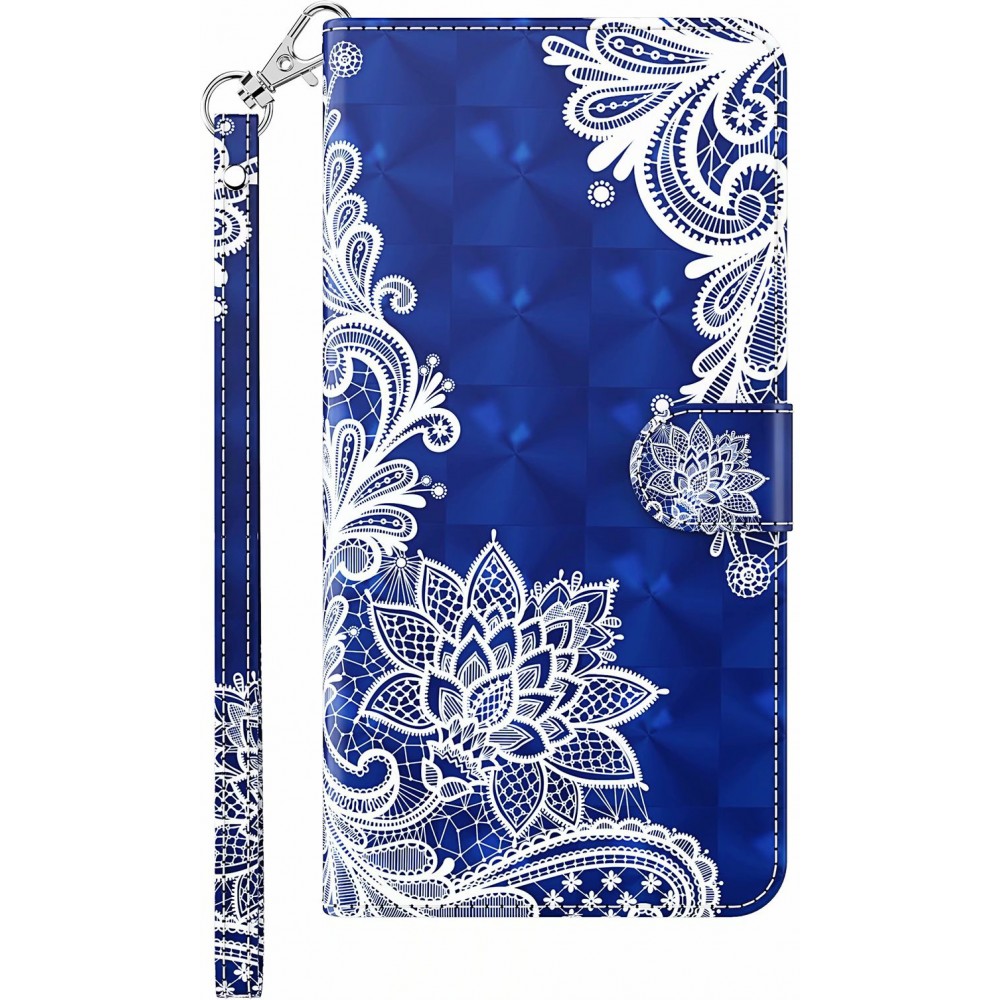 Fourre iPhone 12 / 12 Pro - 3D Flip Oriental - Bleu