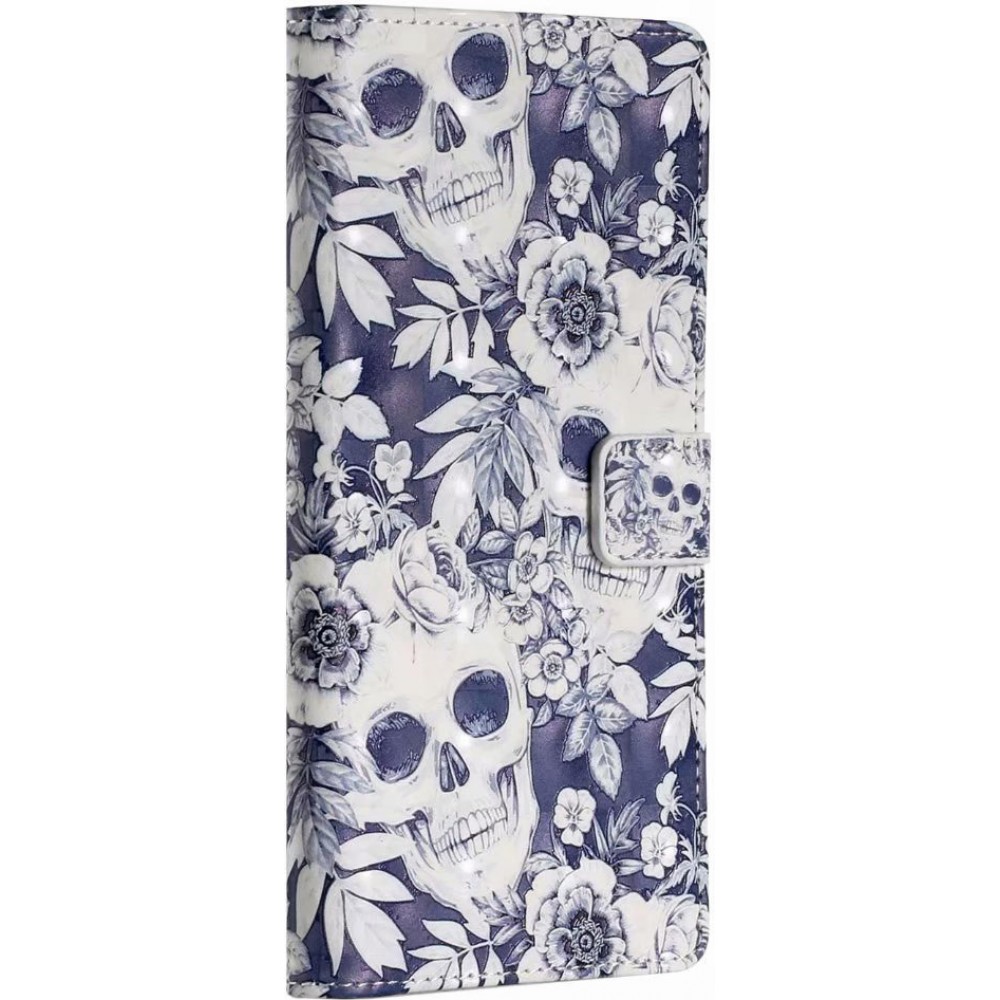 Hülle iPhone 12 / 12 Pro - 3D Flip Skull dunkelblau
