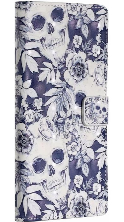 Fourre iPhone 11 - 3D Flip Skull - Bleu foncé