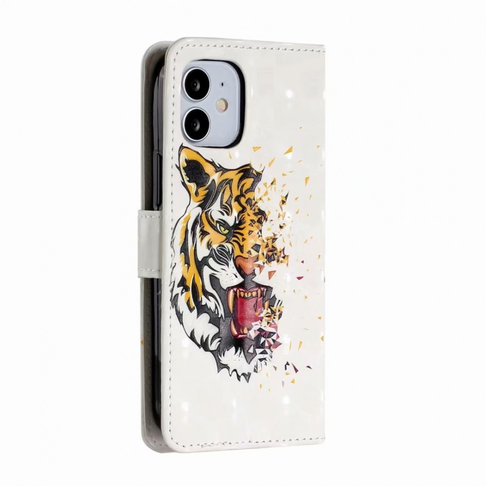 Fourre iPhone 7 / 8 / SE (2020, 2022) - 3D Flip Tête de tigre