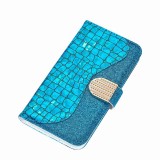 Fourre iPhone 13 Pro Max - Flip Croco Strass  - Bleu