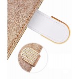 Fourre iPhone 12 / 12 Pro - Flip Croco Strass  - Or