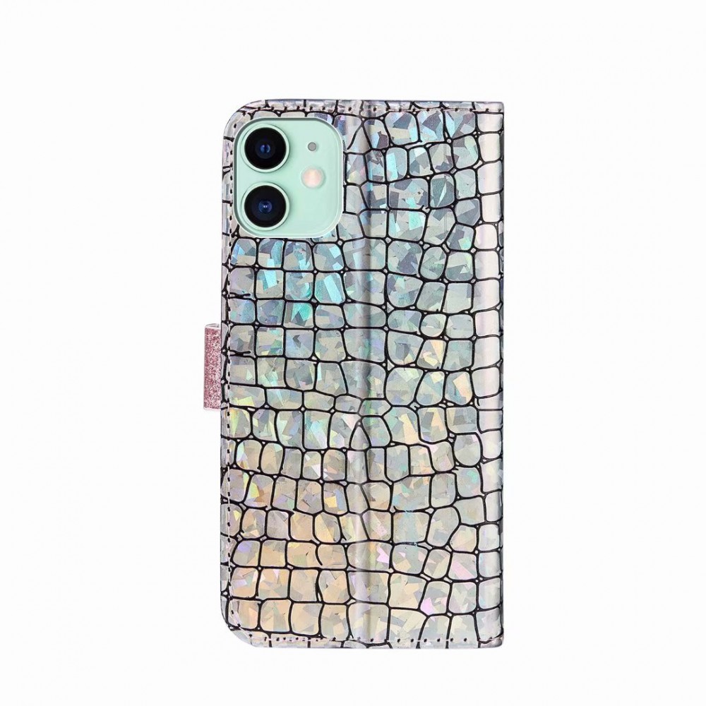 Fourre iPhone 11 - Flip Croco Strass  - Rose