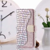 Hülle iPhone 13 Pro Max - Flip Croco Strass  - Rosa