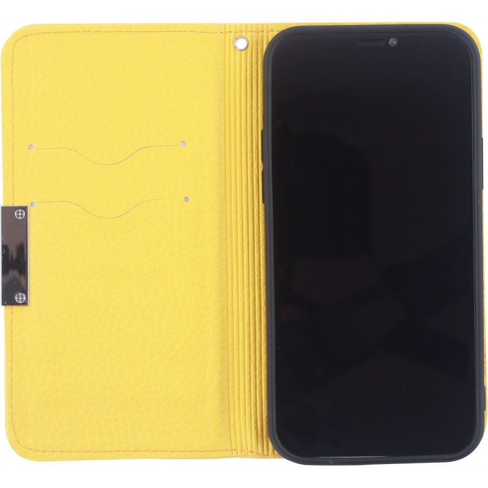 Hülle iPhone 12 / 12 Pro - Flip Magnet - Gelb
