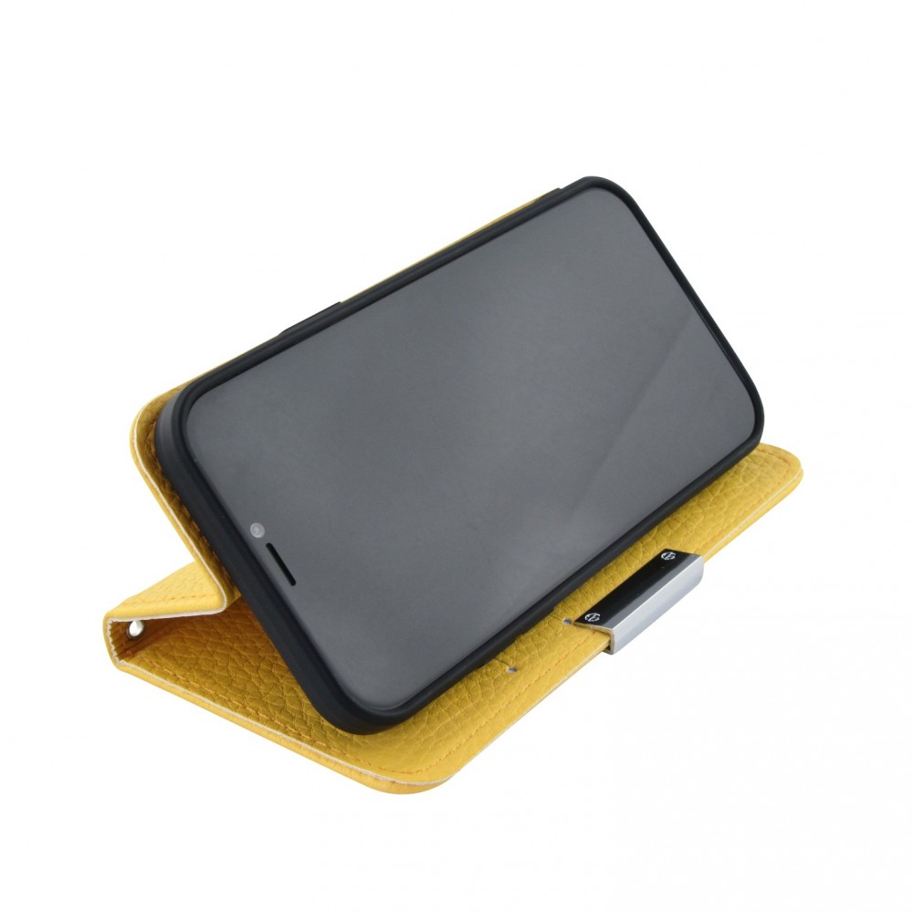 Hülle iPhone 12 / 12 Pro - Flip Magnet - Gelb