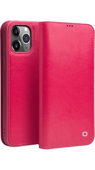 Hülle iPhone 12 Pro Max - Qialino Flip Echtleder - Rosa