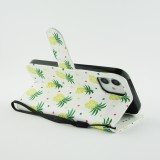 Fourre iPhone 12 / 12 Pro - Flip ananas pattern