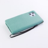 Fourre iPhone 12 / 12 Pro - Flip papillon Strass - Turquoise