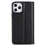 Fourre iPhone 12 / 12 Pro - GEBEi Kala séries luxe en cuir véritable, porte-cartes, support vidéo - Noir