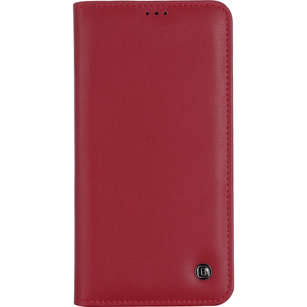 iPhone 12 / 12 Pro Case Hülle - GEBEi Kala Serie Luxus in echtem Leder, Kartenhalter, Videohalter - Rot