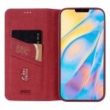 iPhone 12 / 12 Pro Case Hülle - GEBEi Kala Serie Luxus in echtem Leder, Kartenhalter, Videohalter - Rot
