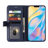 iPhone 12 / 12 Pro Case Hülle - GEBEi Yaqi series Luxus, Echtleder, Kartenhalter, Videohalter - Blau