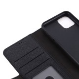 iPhone 12 / 12 Pro Case Hülle - GEBEi Yaqi series Luxus, Echtleder, Kartenhalter, Videohalter - Schwarz