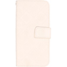 Fourre iPhone 12 / 12 Pro - Premium Flip Wallet caoutchouc motif oriental avec fermeture aimantée - Blanc