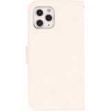 iPhone 12 / 12 Pro Case Hülle - Premium Flip Wallet Kautschuk oriental Muster mit Magnetverschluss - Weiss