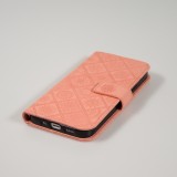 iPhone 12 / 12 Pro Case Hülle - Premium Flip Wallet Kautschuk oriental Muster mit Magnetverschluss - Rosa