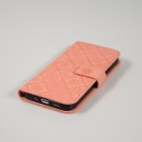 iPhone 13 Pro Max Case Hülle - Premium Flip Wallet Kautschuk oriental Muster mit Magnetverschluss - Rosa