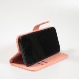 iPhone 12 / 12 Pro Case Hülle - Premium Flip Wallet Kautschuk oriental Muster mit Magnetverschluss - Rosa