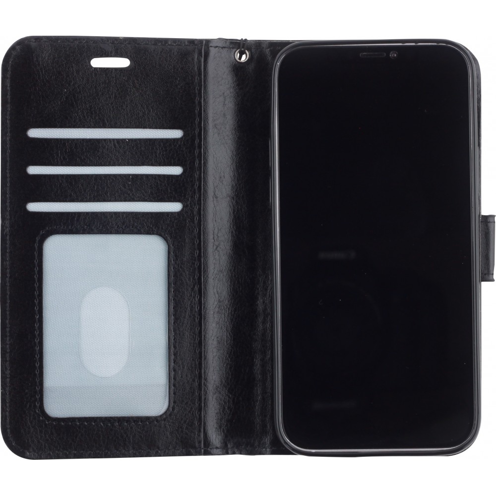 Hülle iPhone 12 / 12 Pro - Premium Flip - Schwarz