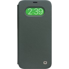 Fourre iPhone 12 / 12 Pro - Qialino Window Flip cuir véritable - Vert